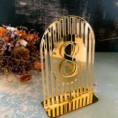 Wedding Arch Table Numbers Acrylic 3D Gold Mirror Table Signs Party Event Decor