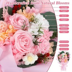 HOTKBO Flowers for Delivery,Preserved Bouquets – 4 Pink Rose,