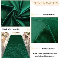 Aisle Runner Wedding Decoration Dark Green Velvet Aisle Runners Carpet Runner…