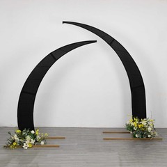 2 BLACK Fitted Spandex Half Crescent Moon Arch BACKDROP STAND Events Wedding