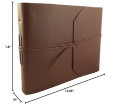 Large Genuine Leather Photo Album with Gift Box – Scrapbook Style Pages – Hol…
