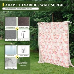 12 Pcs Flower Wall Panel Artificial Flower Wall Backdrop Flower Decoration