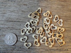 50 qty 1/2″ Blank Hollow Heart Light Wood Hearts Table Confetti Wooden Shape