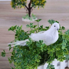 Artificial Doves Bird Garden Home Indoors 2pcs Clip Feather Home Lover