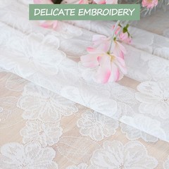 Jayla White Lace Tablecloth 60 X 120 120″ x 60″ (Rectangular), Camellia