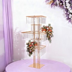 5-Tier Flower Stand Square Flower Vase Stand for Wedding Birthday Party Events
