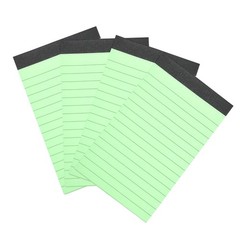 4 Pcs Writing Note Pads, 3 x 5 Inch A7 Lined Refill Paper, Green