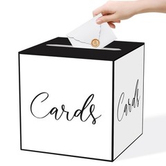 White and Black Card Box for Parties, Weddings, Birthdays, Bridal Baby Showe…