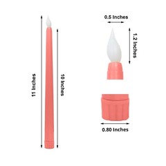 8 PINK 11″ tall LED Mixed Flameless Taper Candles Lights Wedding Centerpieces