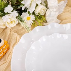 LIYH 24 Pcs Plastic Plates Reusable – Unbreakable Party 24(12 Guests) White