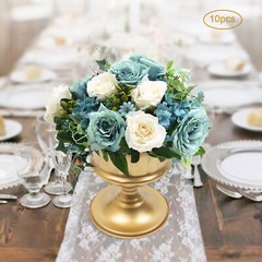 10Pcs 15cm Gold Metal Centerpieces Flower Vase Wedding Anniversary Party Decor