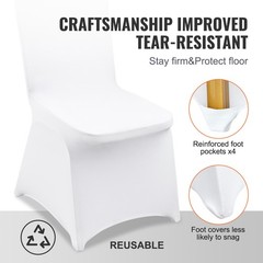 VEVOR 30PCS White Stretch Spandex Folding Chair Covers for Wedding Party Dining