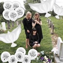 Piriuuo White Dove Memorial Balloons Set – 20 & 3 12 Inches,
