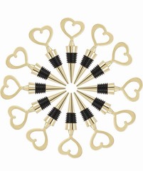 24PCS Wedding Favors & Bags Metal Alloy Heart Wine Bottle Stopper Champagne NEW