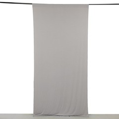 5 ft x 10 ft SILVER 4-Way Stretch Spandex Divider Backdrop Curtain Party Wedding