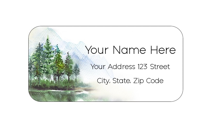 48 Personalized Trees Lakeside Mountain Return Address Stickers Labels A192
