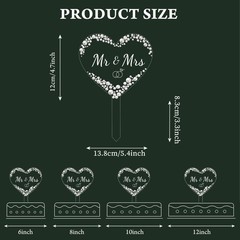 Coucoland Mr and Mrs Cake Topper 5.4 inches x 3.3 x 8.1 inches, White