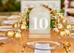 ORGANTEAM Wedding Table Numbers 1-10, Acrylic Number Frosted White Font