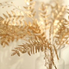 Gold 2 Metallic 21″ Artificial Fern Leaf Branches Faux Foliage Stems Party Event