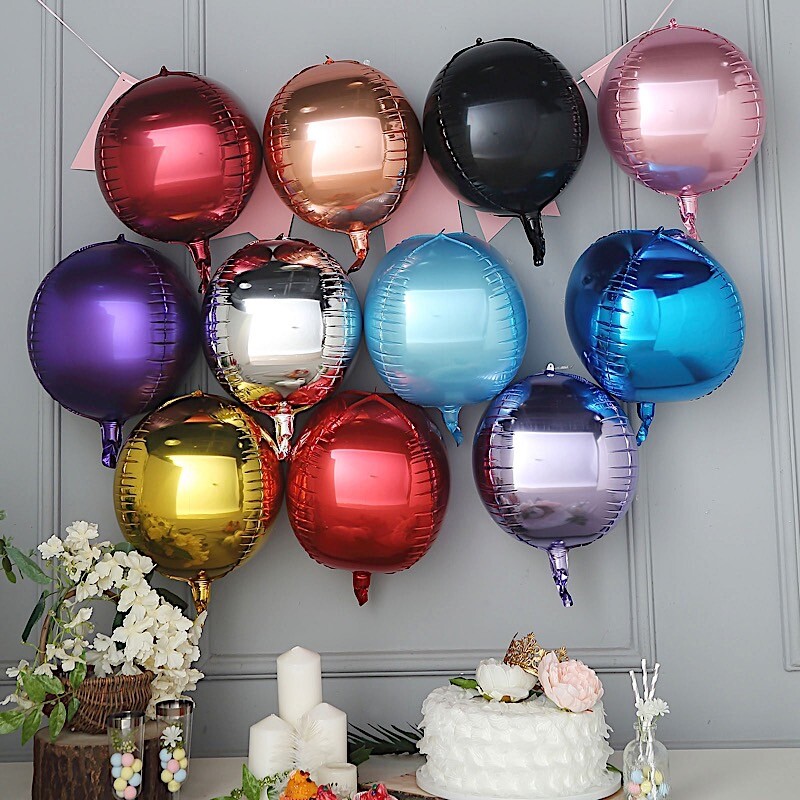 12-Inch wide 4D Round Orbz Mylar Foil Balloons Wedding Decorations Supplies Sale