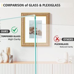 11×14 Picture Frame for 8×10 Photo with White Mat, HD Real Glass 11×14 Vintag…