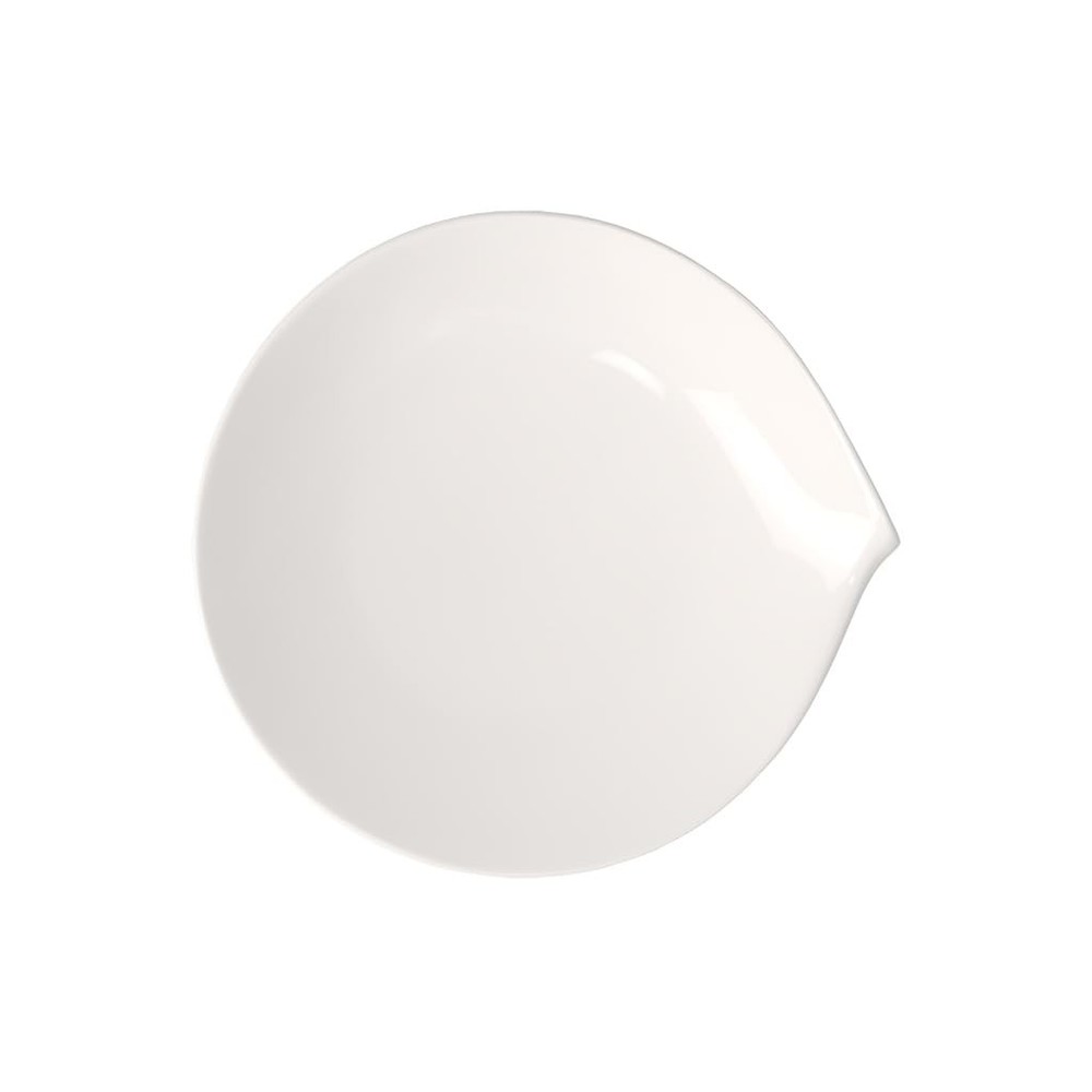 & Flow Dinner Plate 11 X 10.5 In Premium Porcelain White