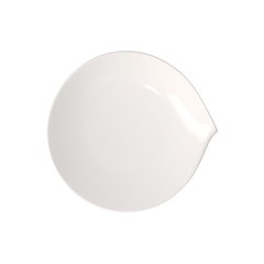 & Flow Dinner Plate 11 X 10.5 In Premium Porcelain White