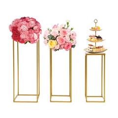 3PCS Flower Holders Rectangular Flower Stand Geometric Floral Display Holder