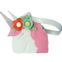 Spritz Felt Unicorn Easter/Flower Girl Basket – Glitter Horn – 1‑PK