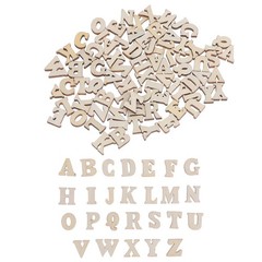 100 Pcs Beige Wooden LettersSlices For Craft Decor And Educational Toy Materials