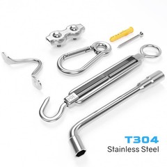NEREUS String Light Hanging Kit with 250 Ft Vinyl Coated 304 Stainless Steel …