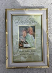 50th Wedding Anniversary Photo Album Frame Religious