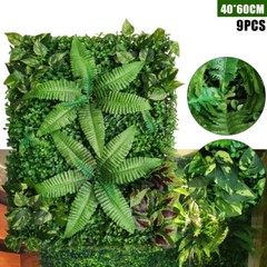 9*Artificial Plant Wall Panel Grass Hedge Vertical Garden Backdrop Decoration US