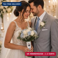 Wedding Bouquet Photo Charms, Something Blue Gift For Bride, Memorial Pin For We