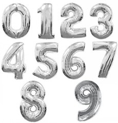 16″ 40″ Silver Gold Mylar Foil SELF SEALING BALLOON Number Party Birthday Decor