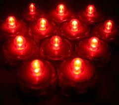 RED~96 Pack~LED Submersible Tea Lights for Wedding and Holiday