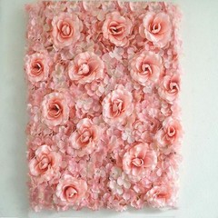 4 Blush Silk Roses Hydrangea 11 sq ft UV Protected Backdrops Vertical Panels