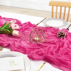 FEXIA 3 Pack Rose Red Table Runner 35×120 Inches for 3 Pack-10FT,