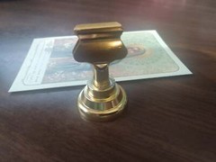 New! Holy Card Stand – Stand Only – (Holy Card Not Included) – Brass-Colored Ste