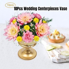 10Pcs 15cm Gold Metal Centerpieces Flower Vase Wedding Anniversary Party Decor