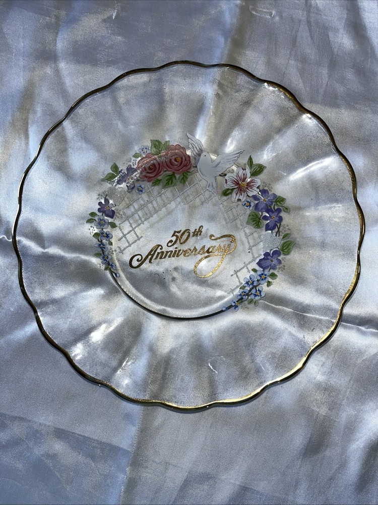 50th wedding anniversary gifts 9” Art Deco; painted