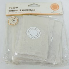 Martha Stewart Eyelet Confetti Favor Pouches Bags Wedding Party White 20 Ct