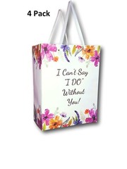 Bridesmaid Proposal Gift Bag (empty) Premium Paper, Holds Wine Bottle-12 in tall