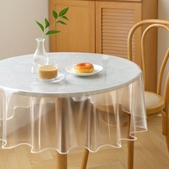 Clear Round Plastic Tablecloth Protector 70 Inch Waterproof Oilproof Stain