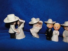 NEW BRIDE AND GROOM WITH COWBOY HAT WESTERN WEDDING CAKE COUPLES, YOU PICK