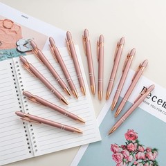 PASISIBICK 12 Pieces Rose Gold Ballpoint Pen with Stylus Tip, 2 in 1 Rose Gol…