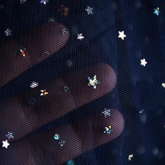 54 Inch x 8 Yards Glitter Tulle Fabric Rolls Laser Stars and Moon Tulle Rolls fo