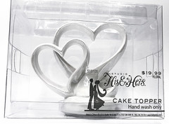 Double Hearts Wedding Cake topper new in box- His & Hers Love/ Marriage