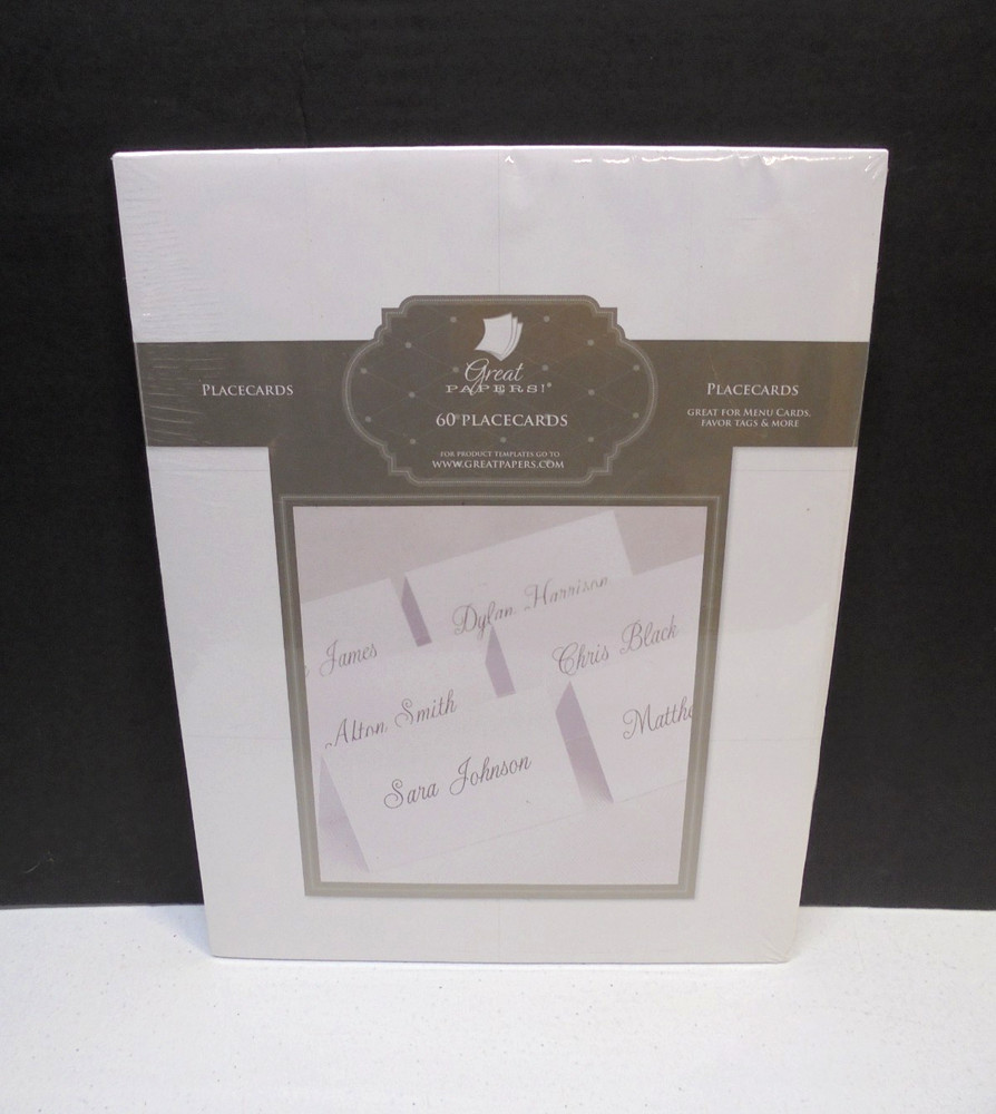 Printable Printer Place Cards 60 Count Wedding Menu Favors