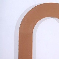 8ft TAUPE Fitted Spandex Open Arch Double Sided Backdrop STAND COVER Party Event